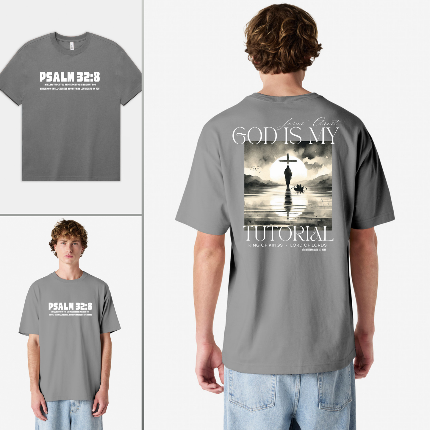 Psalm 32:8 Christian Faith T-Shirt - Inspirational Religious Wear - Matt Michaels