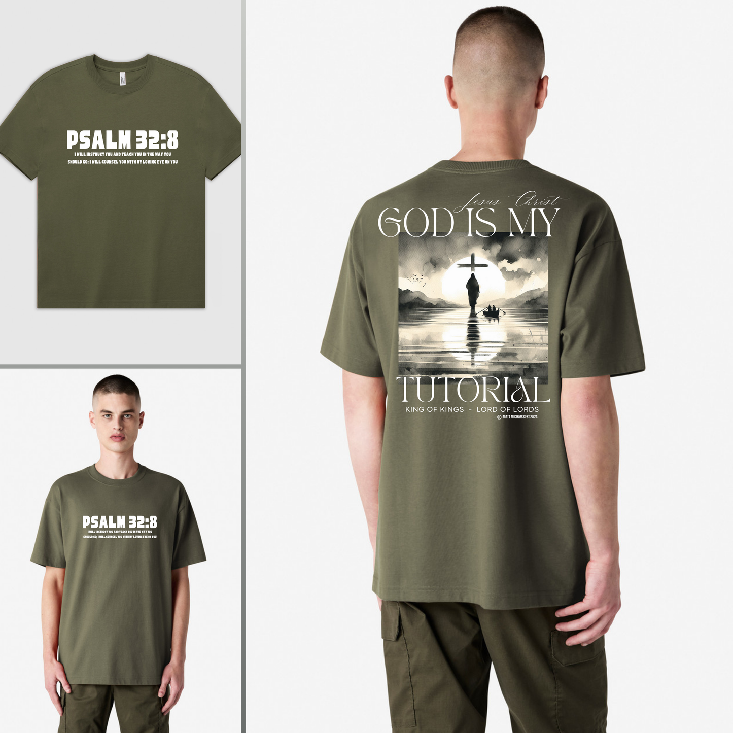 Psalm 32:8 Christian Faith T-Shirt - Inspirational Religious Wear - Matt Michaels