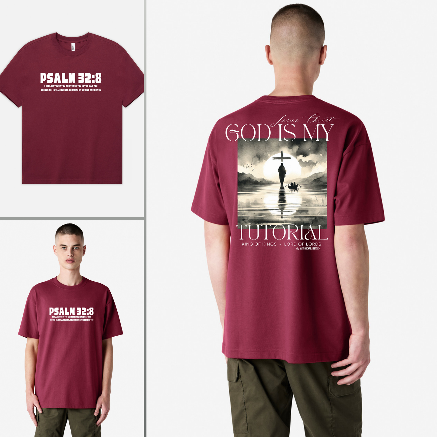 Psalm 32:8 Christian Faith T-Shirt - Inspirational Religious Wear - Matt Michaels