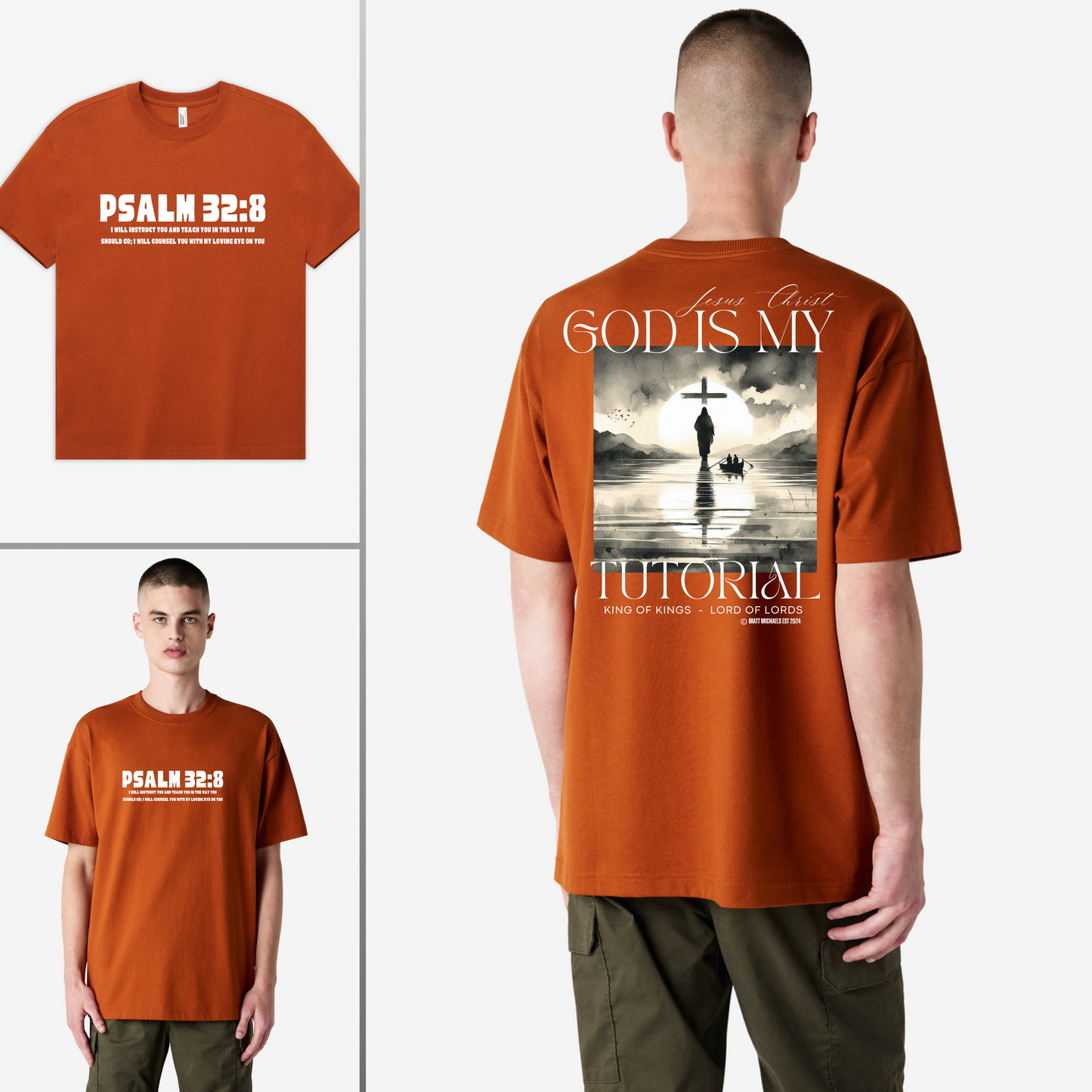 Psalm 32:8 Christian Faith T-Shirt - Inspirational Religious Wear - Matt Michaels