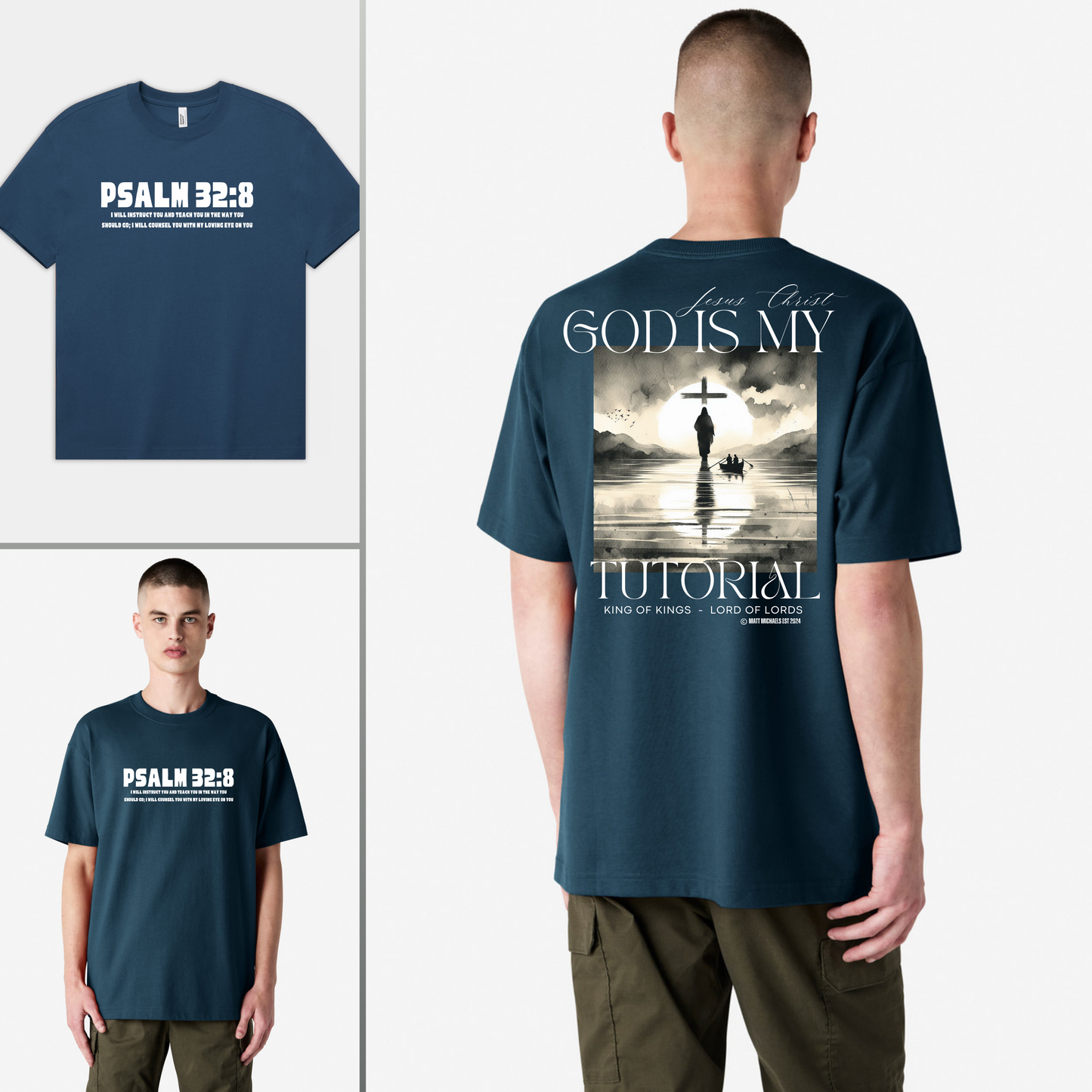 Psalm 32:8 Christian Faith T-Shirt - Inspirational Religious Wear - Matt Michaels