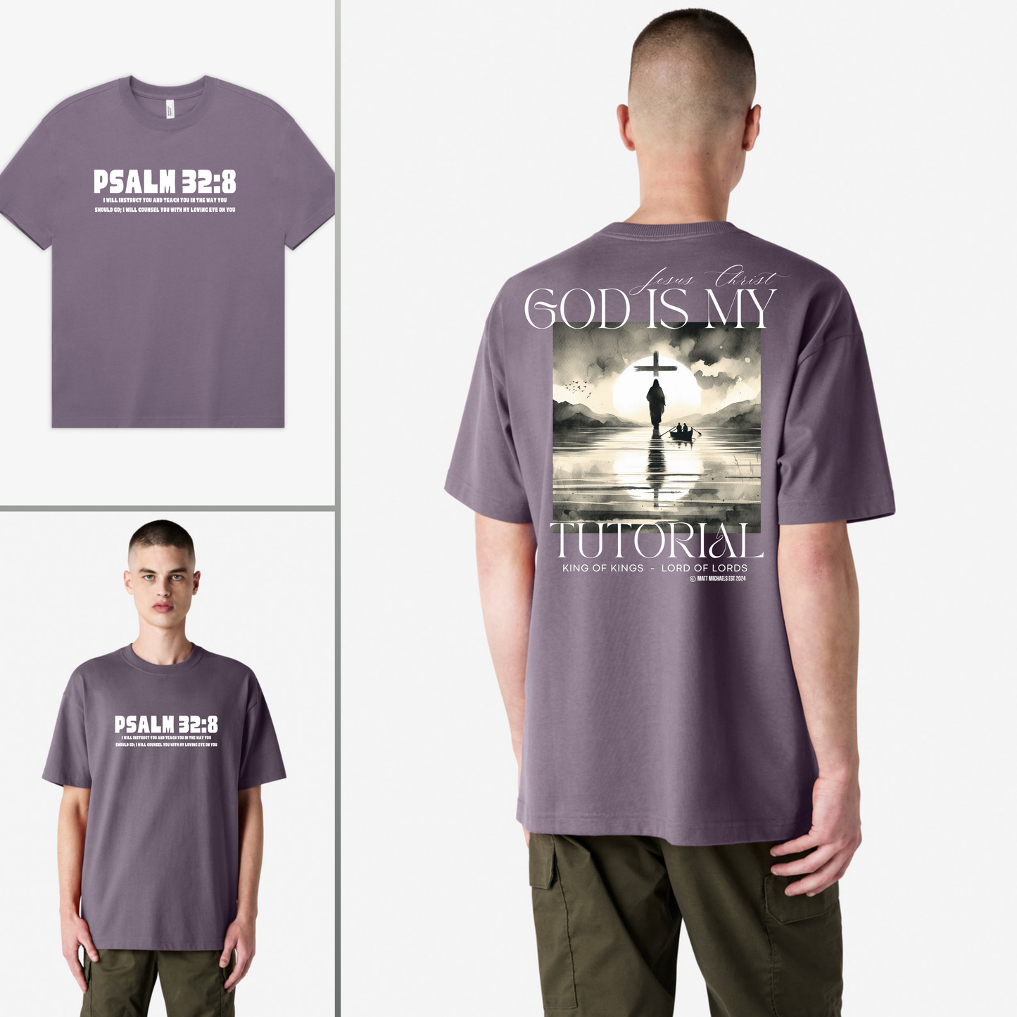 Psalm 32:8 Christian Faith T-Shirt - Inspirational Religious Wear - Matt Michaels