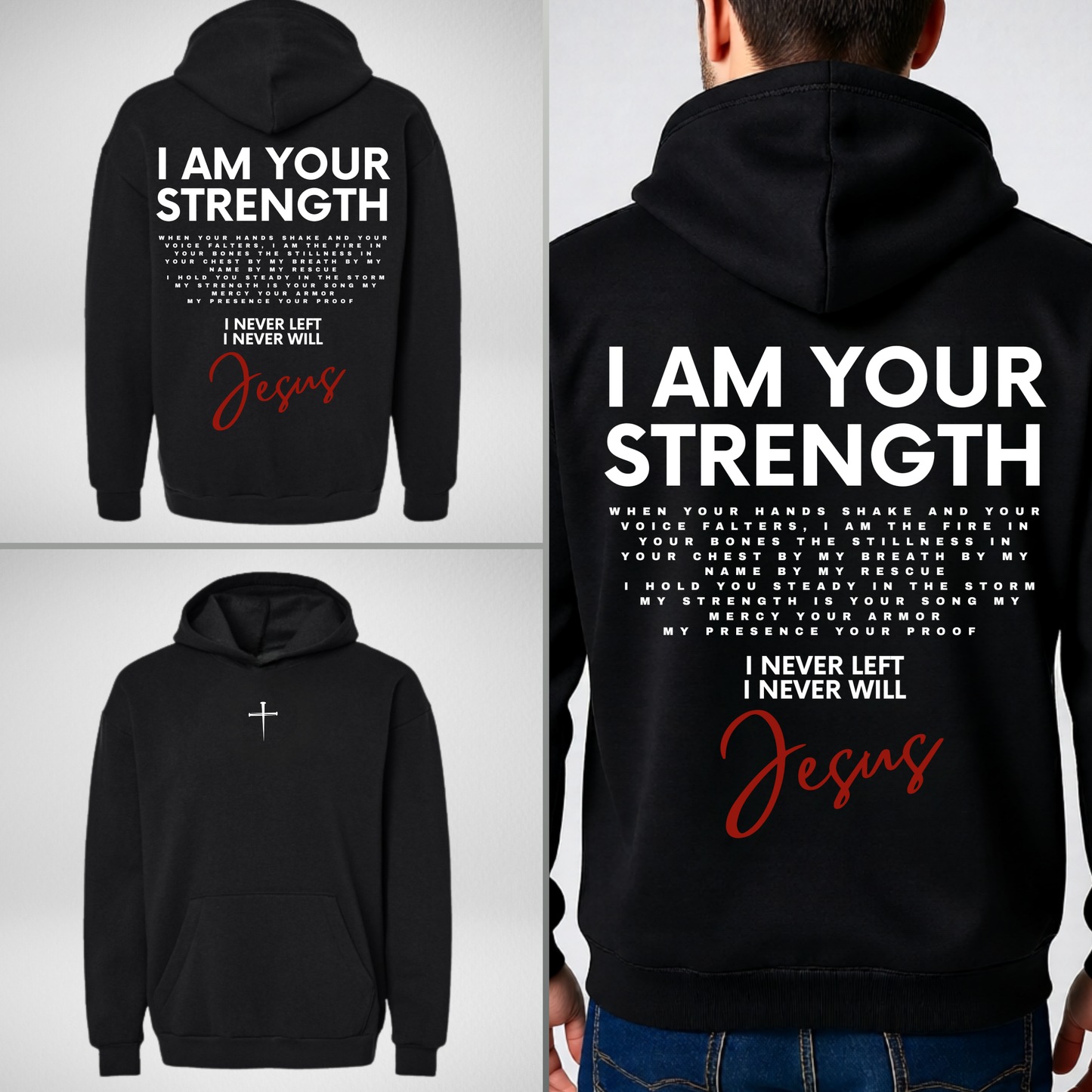 I Am Your Strength | Men's Faith Hoodie & Tee