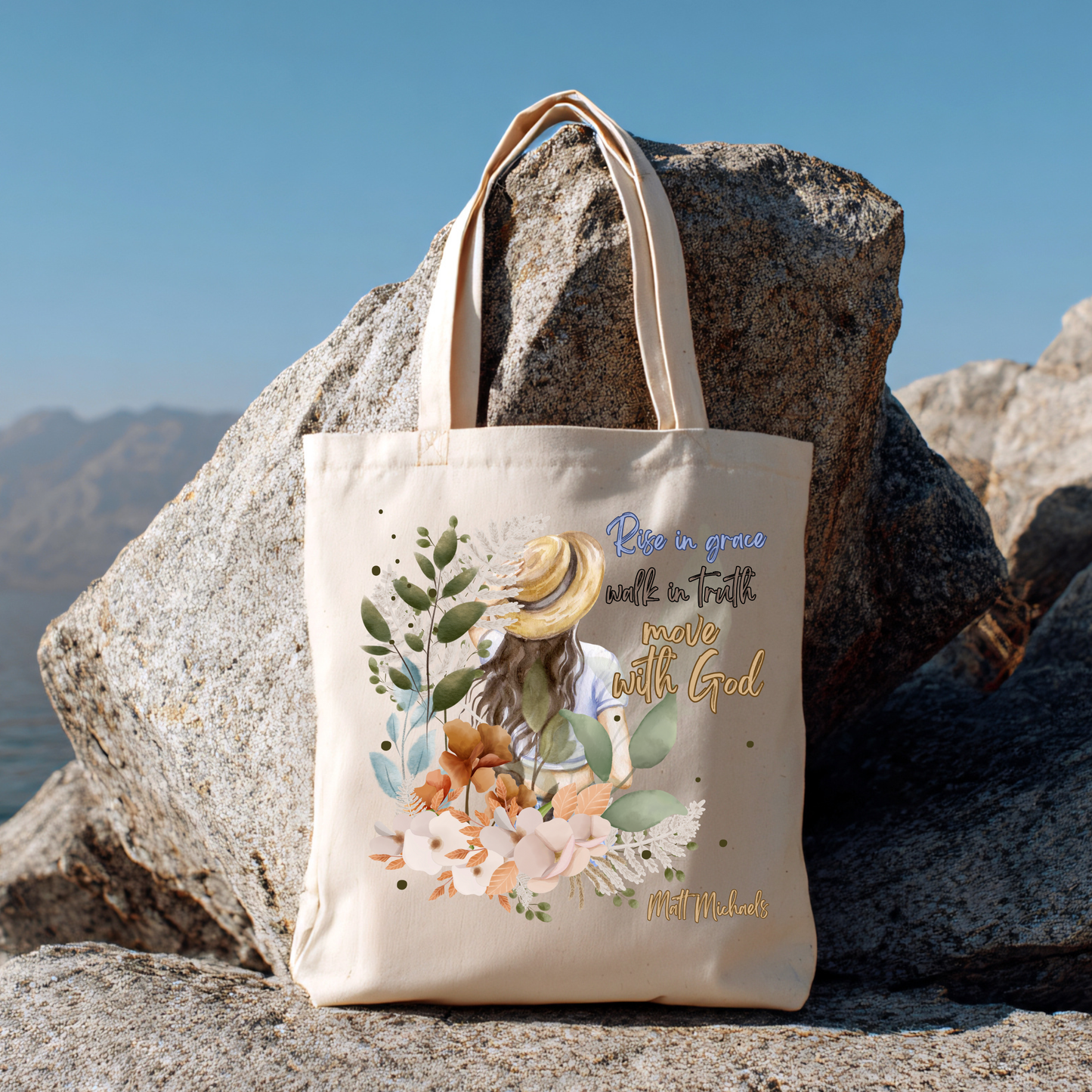 Faith Forward Tote Bag - Inspirational Canvas Carry-All